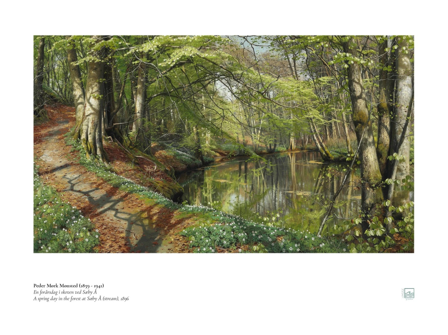 By the Sæby River by Peder Mørk Mønsted Danish poster in 40 x 30 cm
