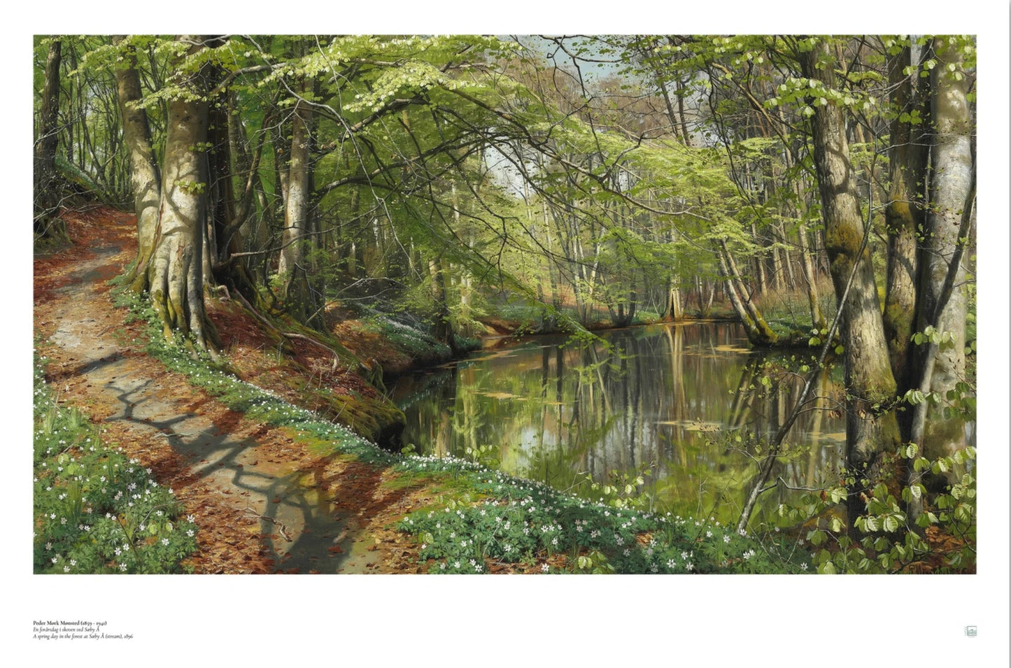 Parti fra Sæby Å by Peder Mørk Mønsted Scandinavian landscape poster in 70 x 50 cm