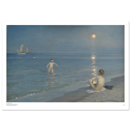 P.S. Krøyer Boys Bathing at Skagen Summer Evening Danish art print