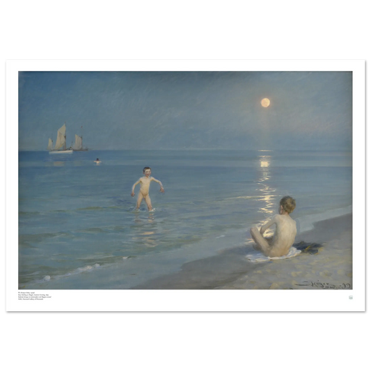 P.S. Krøyer Boys Bathing at Skagen Summer Evening art print