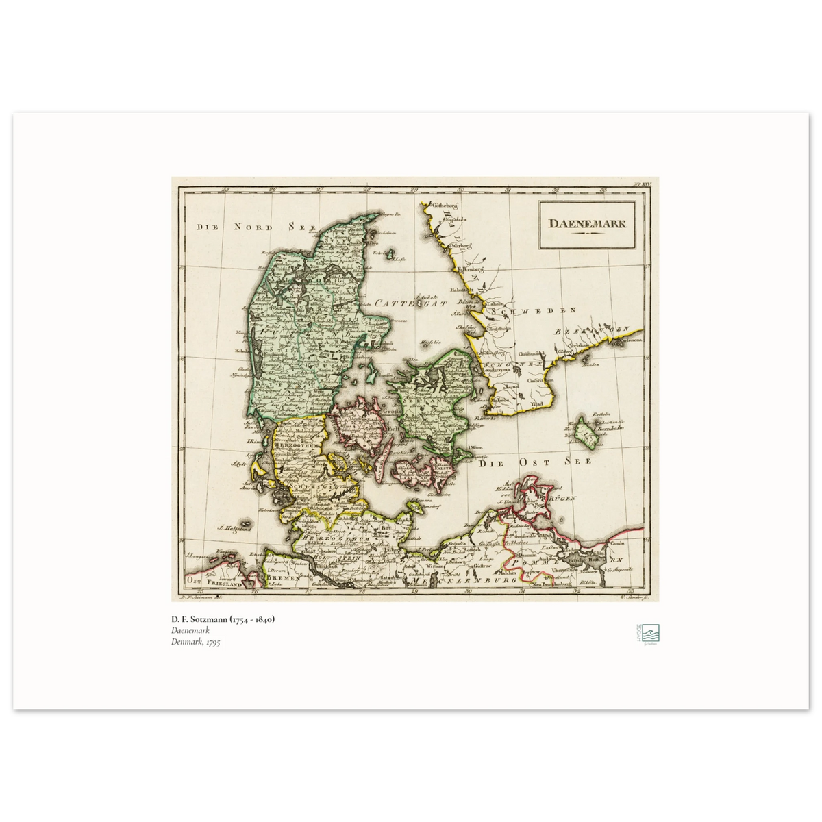 Sotzmanns historiske Danmarkskort som skandinavisk vægkunst