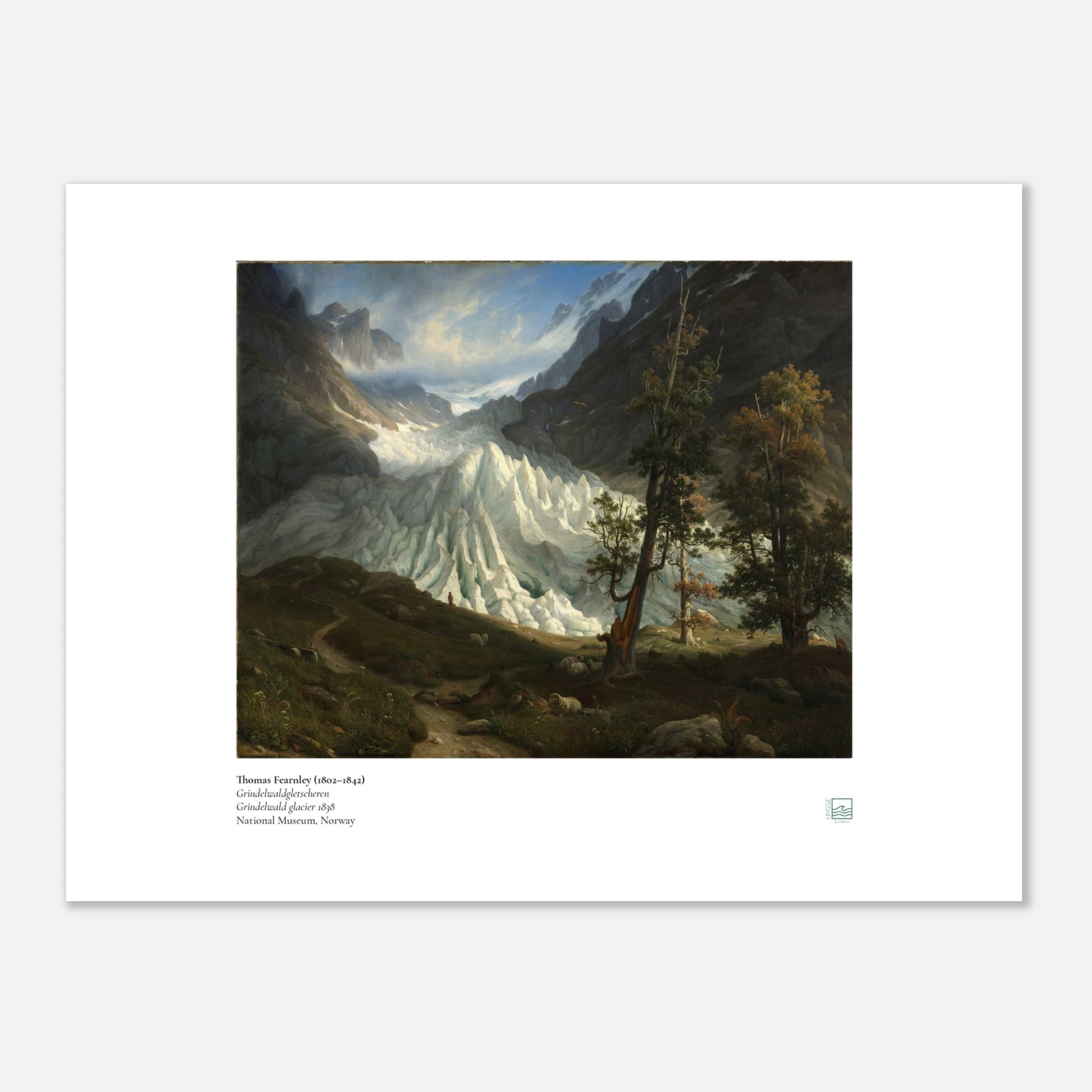 Thomas Fearnley Grindelwaldgletscheren Norwegian art print poster in 30 x 40 cm