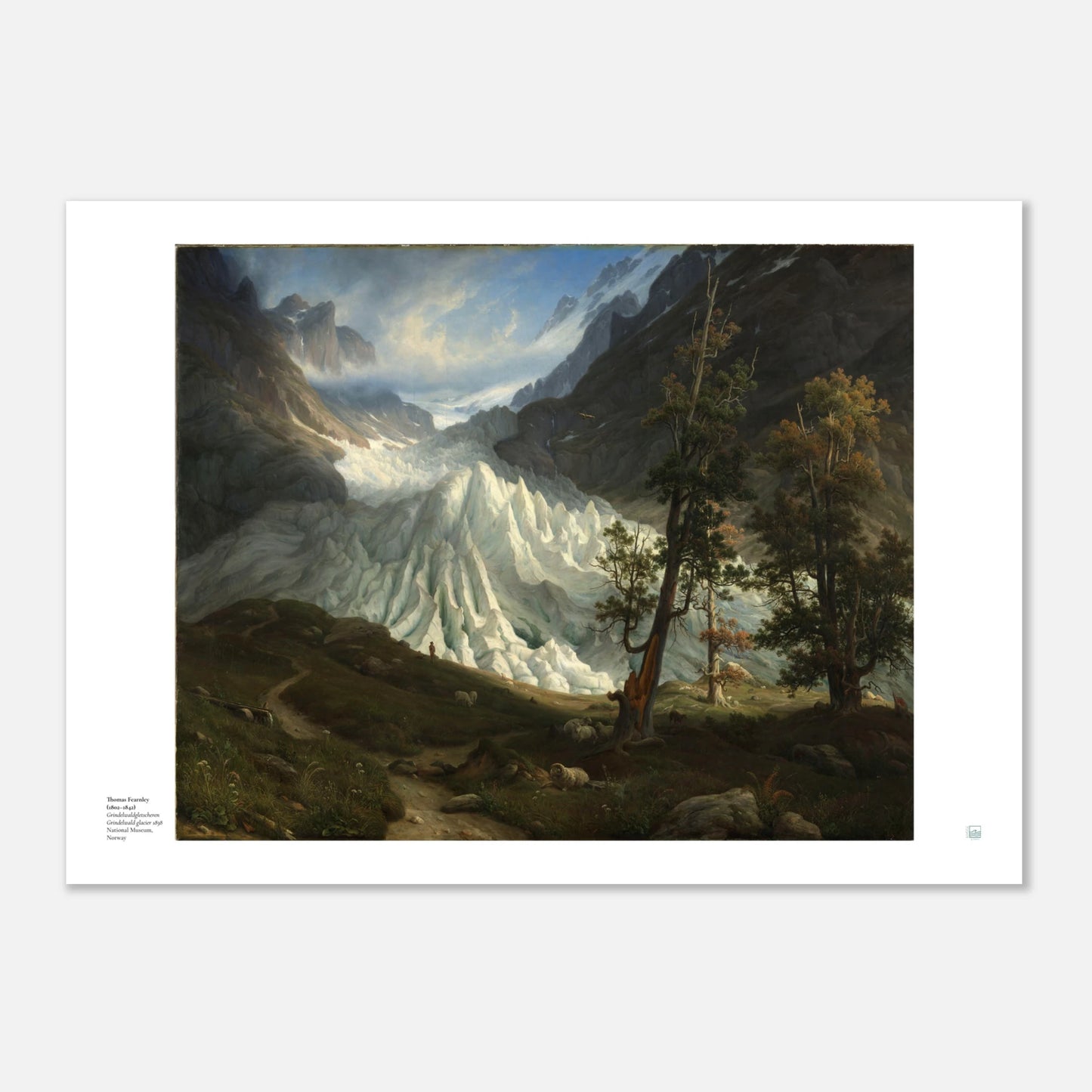 The Grindelwald Glacier by Thomas Fearnley Scandinavian wall art print in 40 x 50 cm