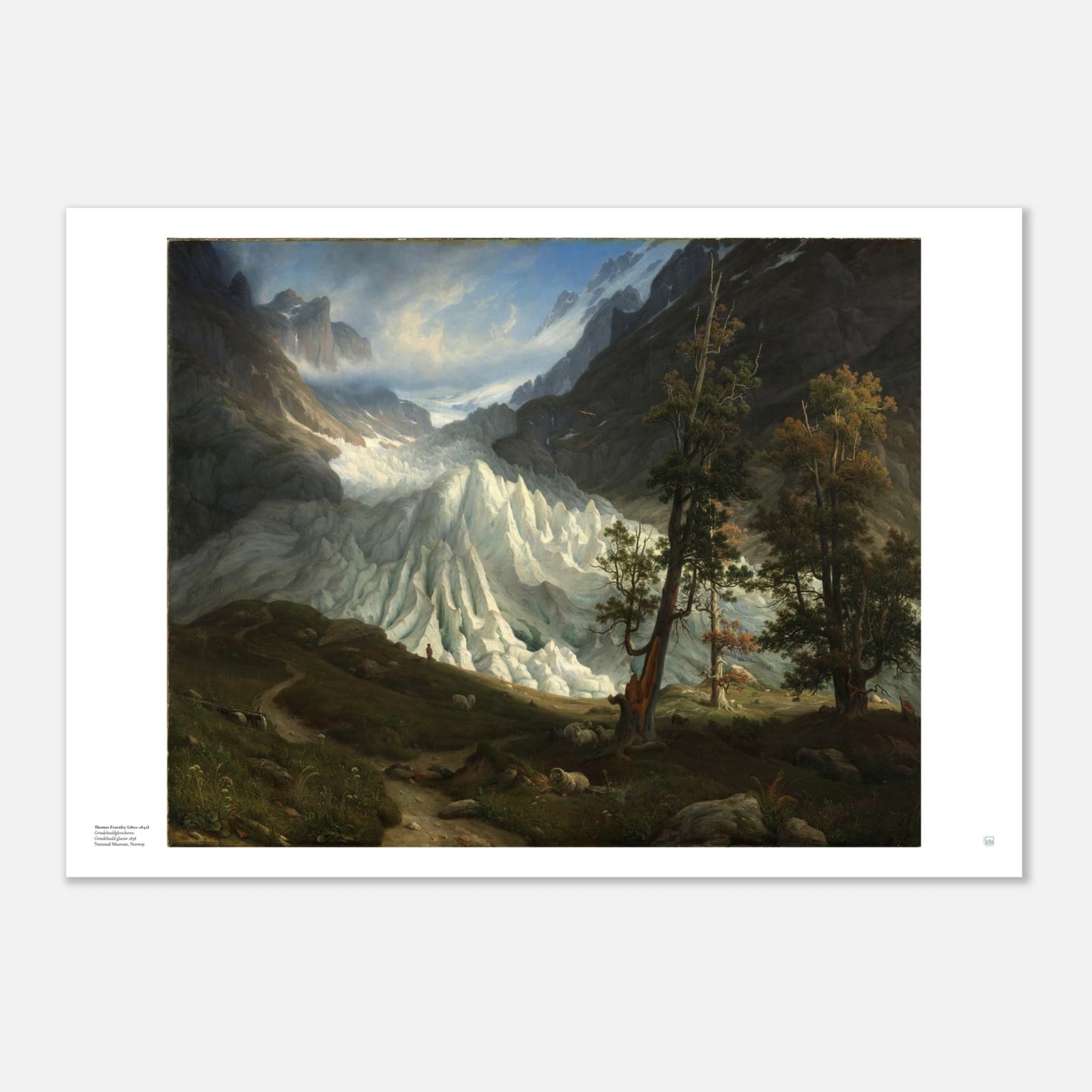 Large Thomas Fearnley The Grindelwald Glacier poster in 70 x 100 cm