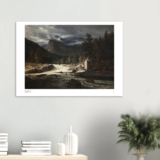 Thomas Fearnley Norwegian Landscape Norwegian art print poster shown framed on a wall in a Scandinavian interior