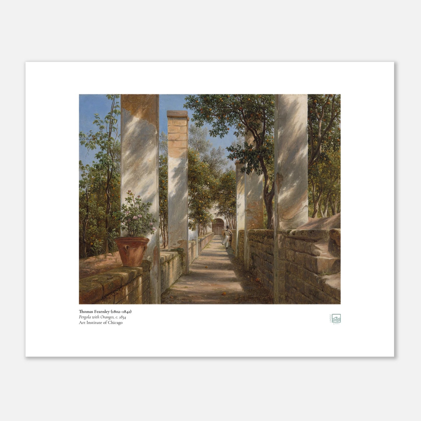 Pergola with Oranges by Thomas Fearnley Scandinavian wall art print in 40 x 50 cm