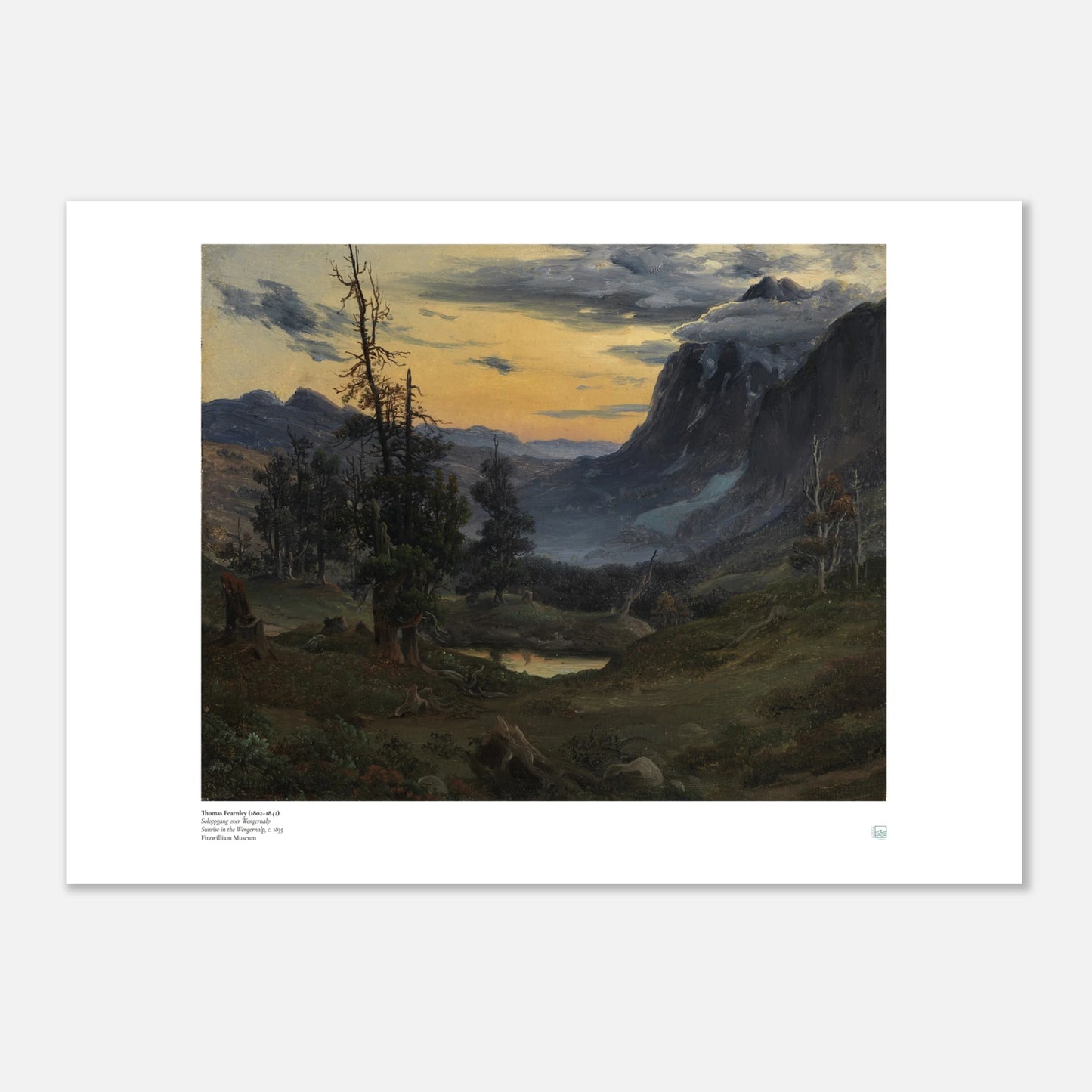 Sunrise in the Wengernalp by Thomas Fearnley Scandinavian wall art print in 40 x 50 cm