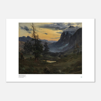 Sunrise in the Wengernalp by Thomas Fearnley Scandinavian wall art print in 40 x 50 cm