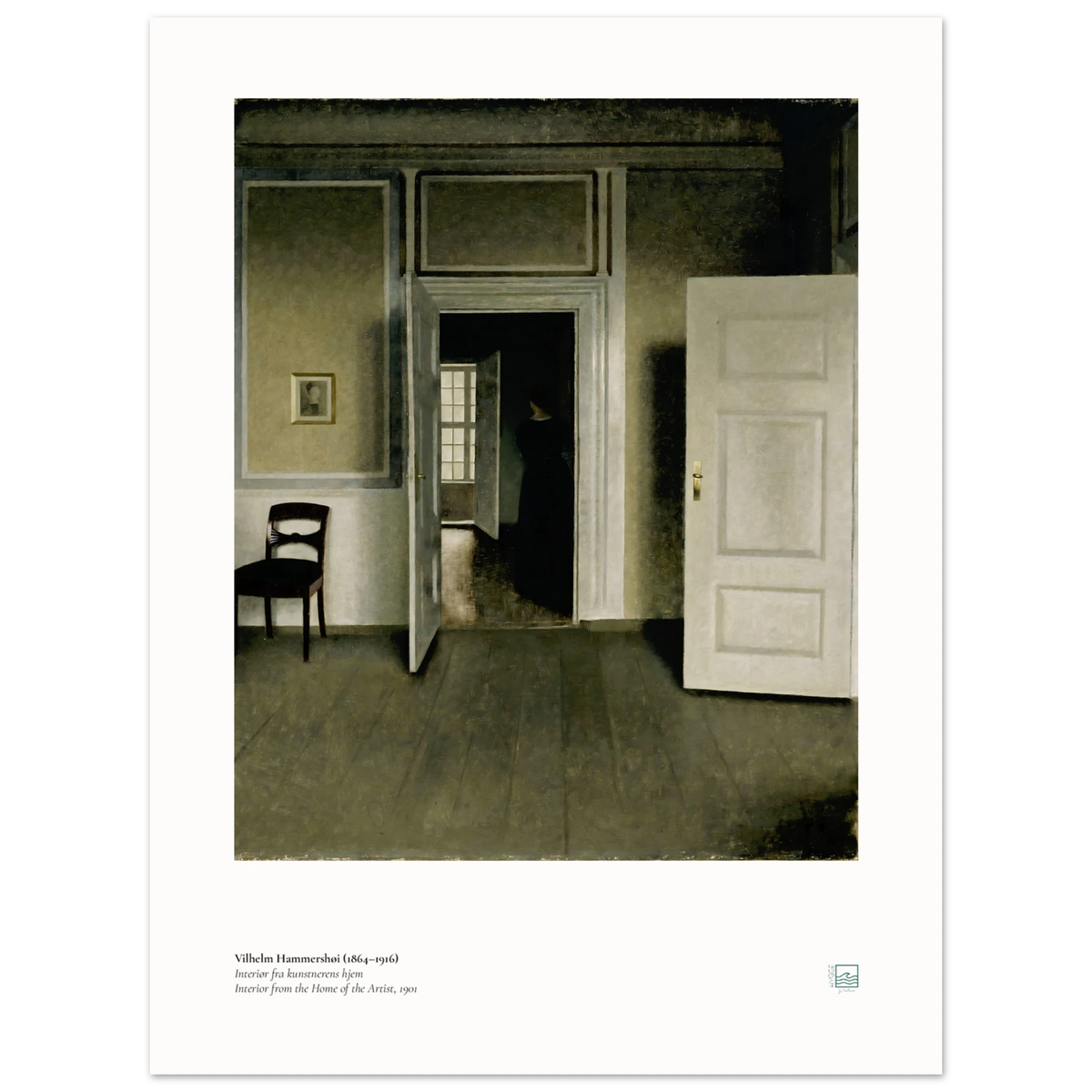 Interior from the Home of the Artist by Vilhelm Hammershøi, a Danish interior painting in muted tones.